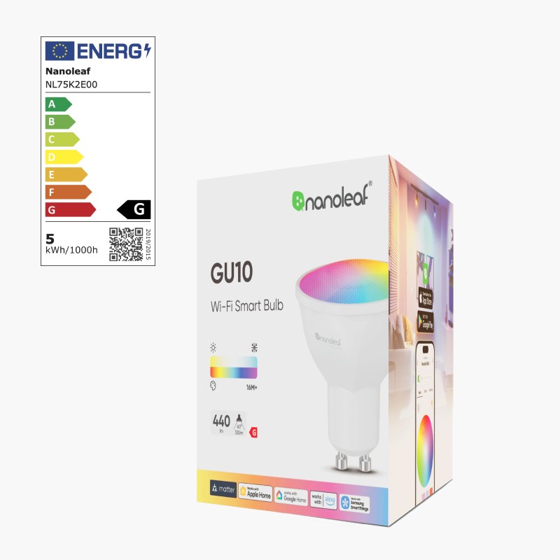 Nanoleaf Essentials Wi-Fi enabled color changing smart light bulbs. Similar to Wyze. HomeKit, Google Assistant, Amazon Alexa, IFTTT.