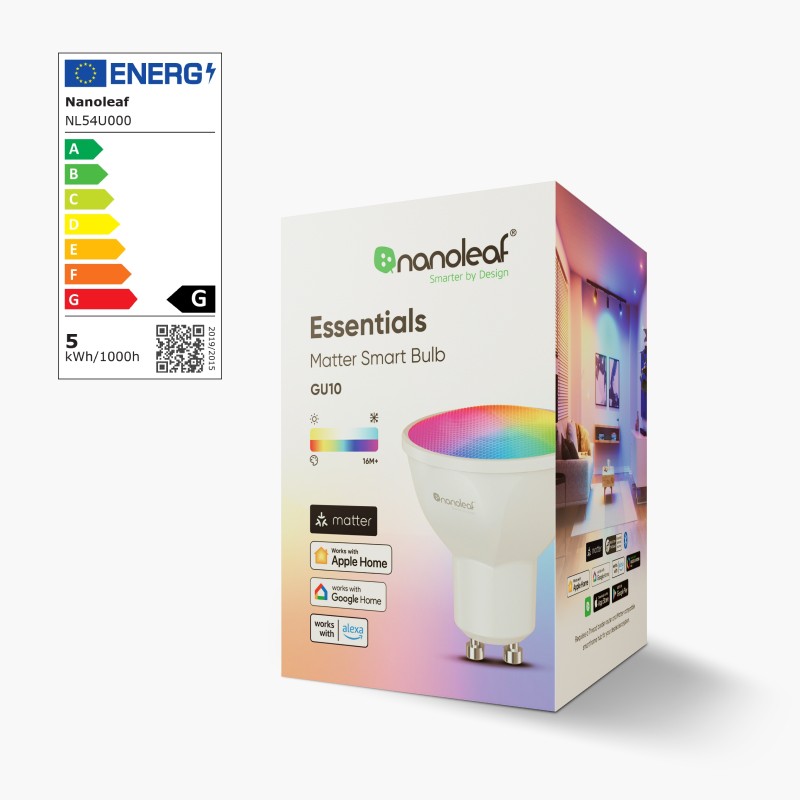 Nanoleaf Essentials Thread enabled color changing smart light bulbs. Similar to Wyze. HomeKit, Google Assistant, Amazon Alexa, IFTTT.