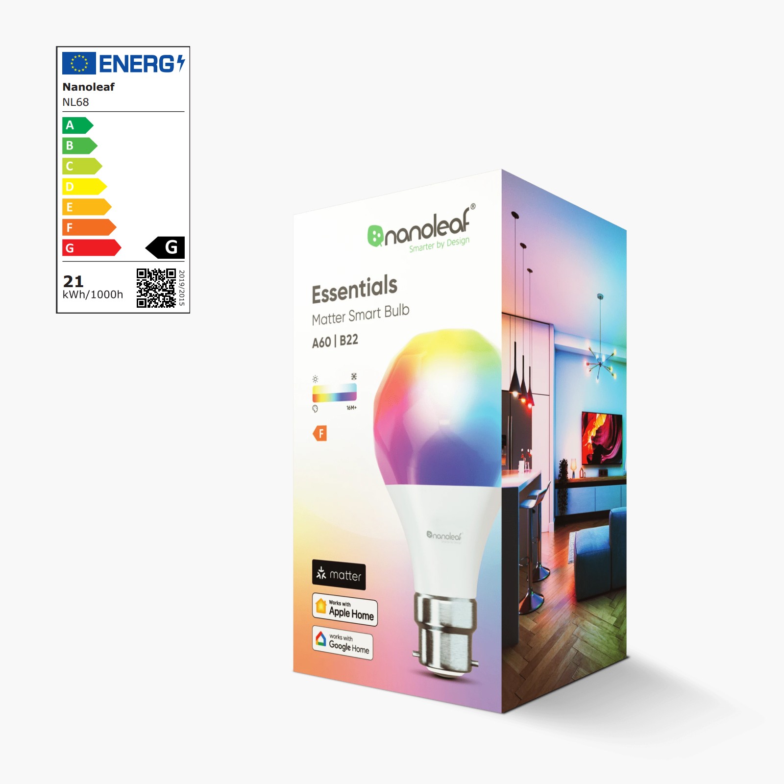 Nanoleaf Essentials Thread enabled color changing smart light bulbs. 3 pack. Similar to Wyze. HomeKit, Google Assistant, Amazon Alexa, IFTTT.