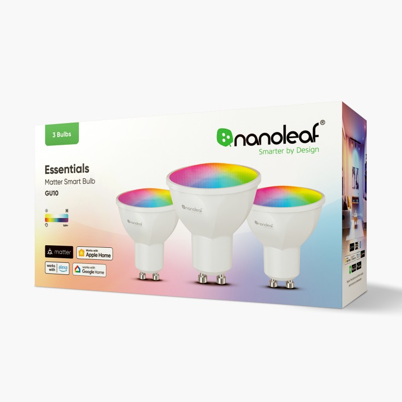 Nanoleaf Essentials Thread enabled color changing smart light bulbs. 3 pack. Similar to Wyze. HomeKit, Google Assistant, Amazon Alexa, IFTTT.